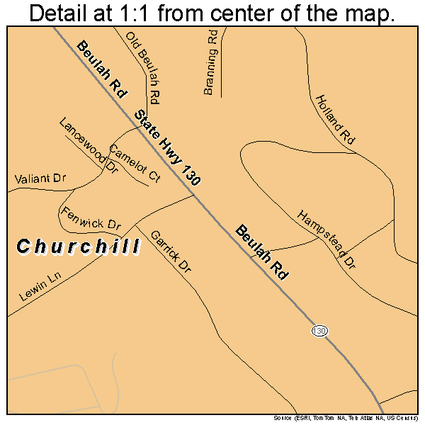 Churchill, Pennsylvania road map detail
