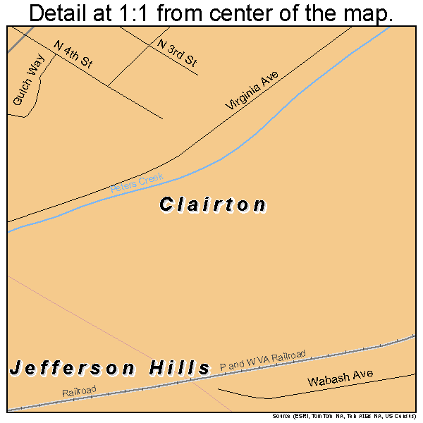 Clairton, Pennsylvania road map detail