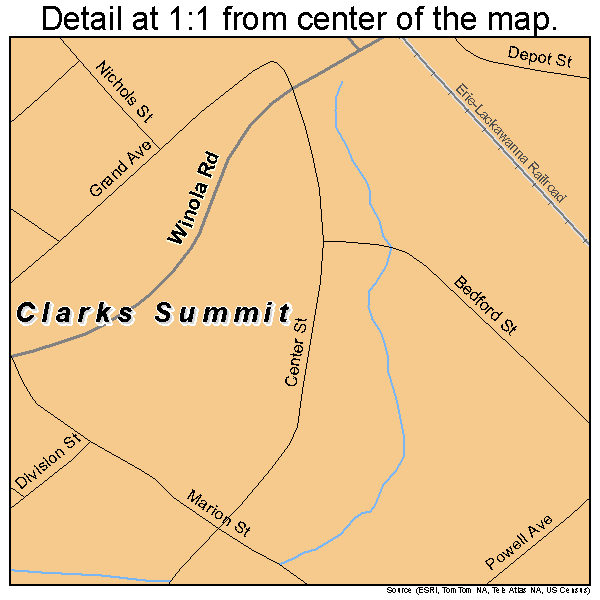 Clarks Summit, Pennsylvania road map detail