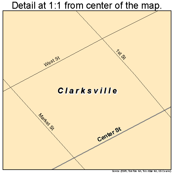 Clarksville, Pennsylvania road map detail