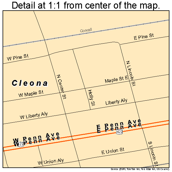 Cleona, Pennsylvania road map detail
