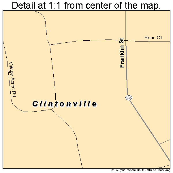 Clintonville, Pennsylvania road map detail