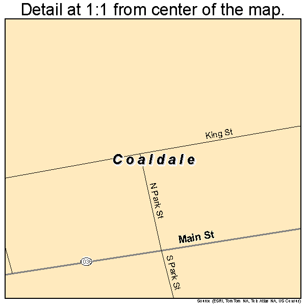 Coaldale, Pennsylvania road map detail