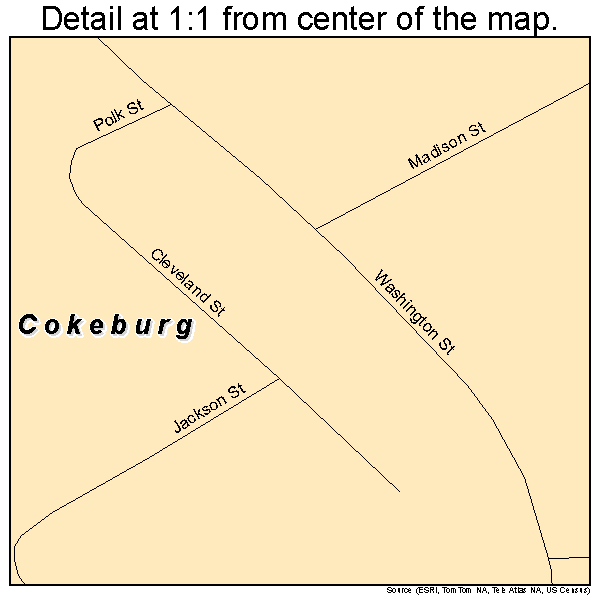 Cokeburg, Pennsylvania road map detail