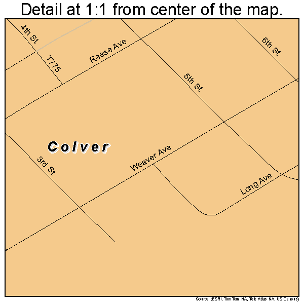 Colver, Pennsylvania road map detail