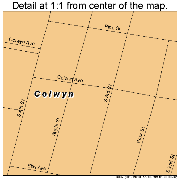 Colwyn, Pennsylvania road map detail