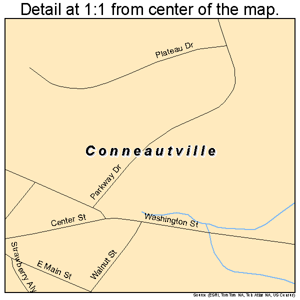 Conneautville, Pennsylvania road map detail