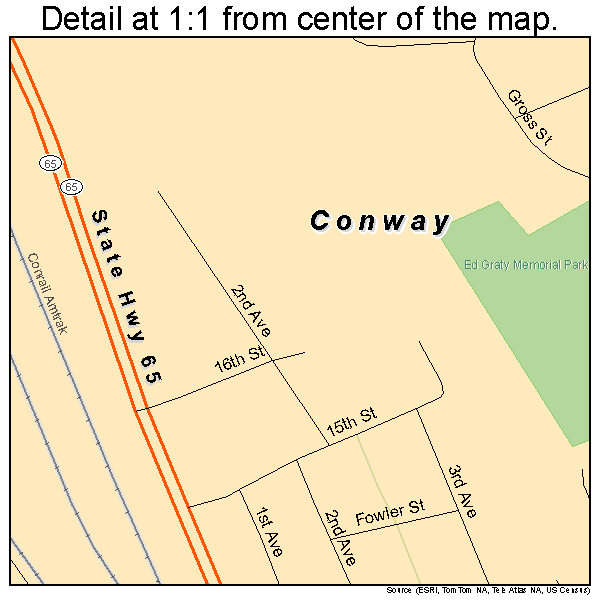 Conway, Pennsylvania road map detail