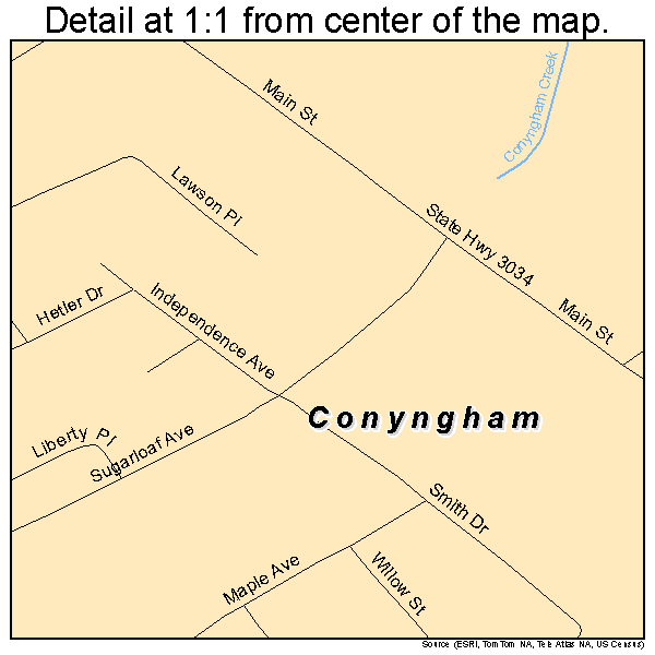 Conyngham, Pennsylvania road map detail