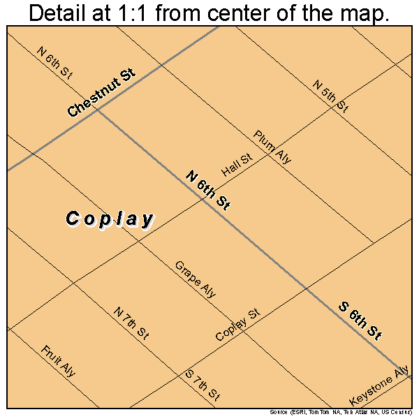 Coplay, Pennsylvania road map detail
