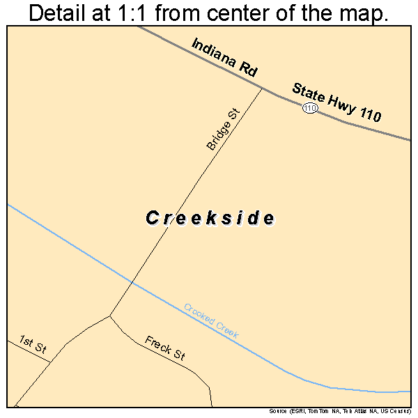 Creekside, Pennsylvania road map detail