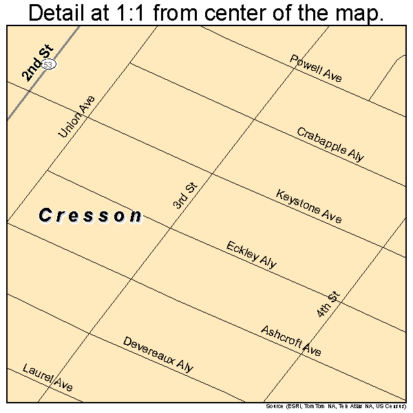 Cresson, Pennsylvania road map detail