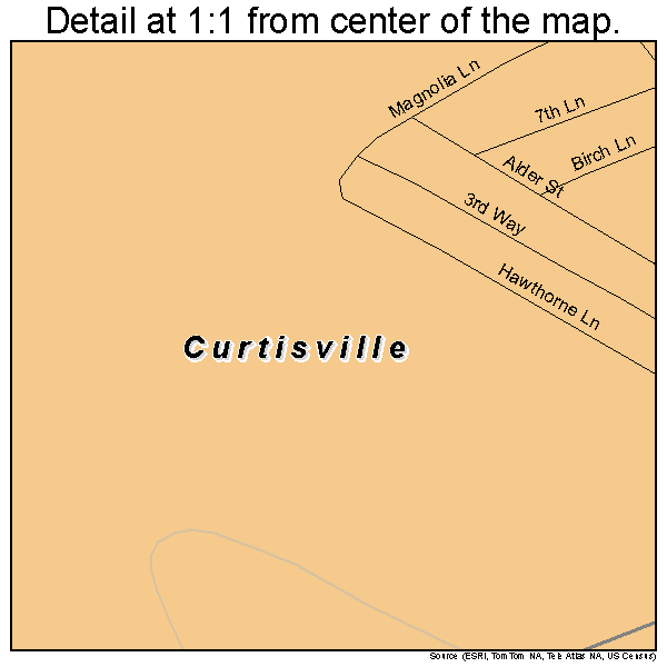 Curtisville, Pennsylvania road map detail