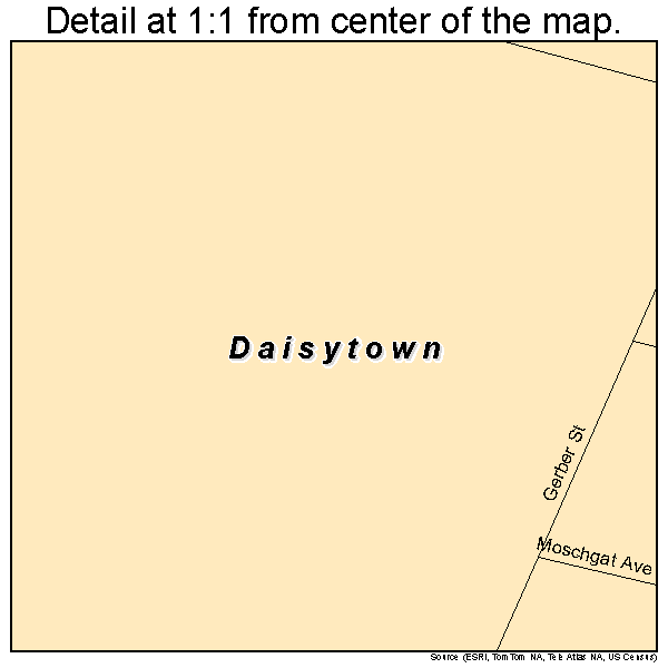 Daisytown, Pennsylvania road map detail