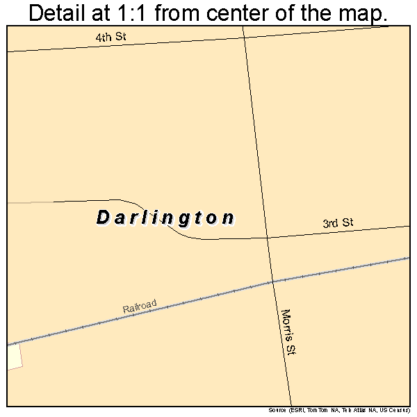 Darlington, Pennsylvania road map detail