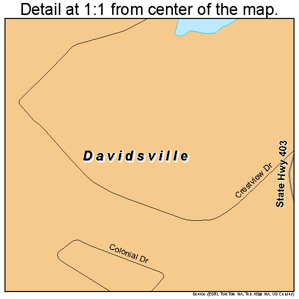 Davidsville, Pennsylvania road map detail