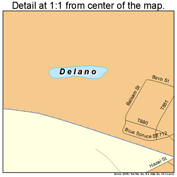 Delano, Pennsylvania road map detail