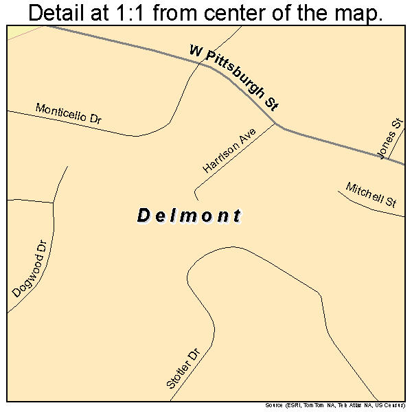Delmont, Pennsylvania road map detail