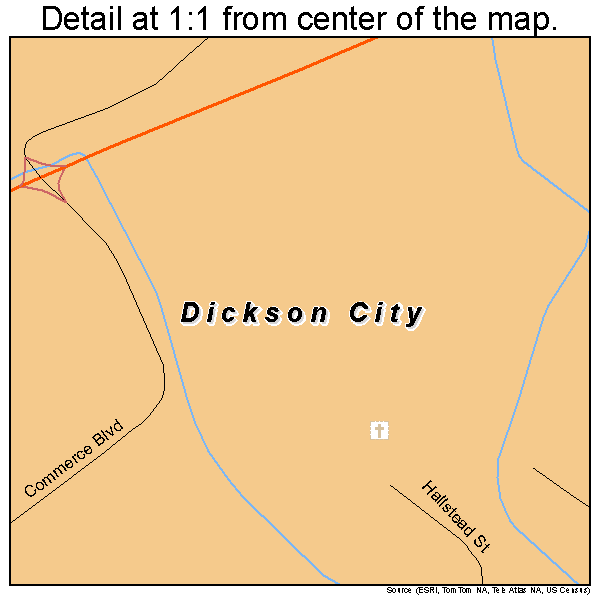 Dickson City, Pennsylvania road map detail