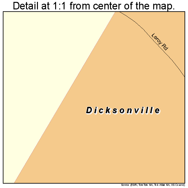 Dicksonville, Pennsylvania road map detail