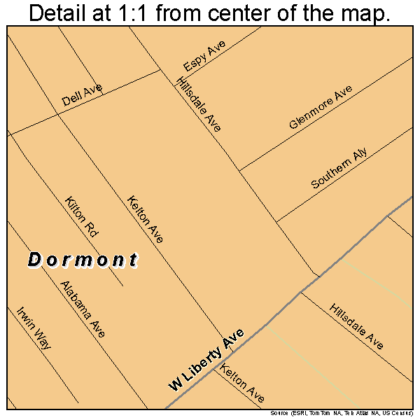 Dormont, Pennsylvania road map detail