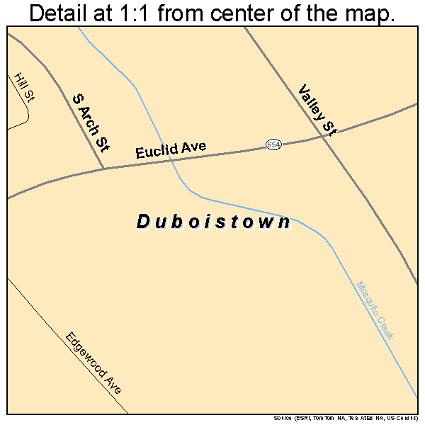 Duboistown, Pennsylvania road map detail