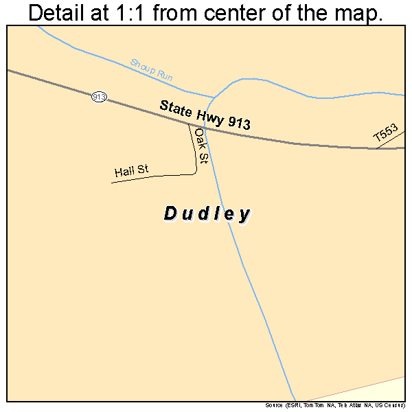 Dudley, Pennsylvania road map detail
