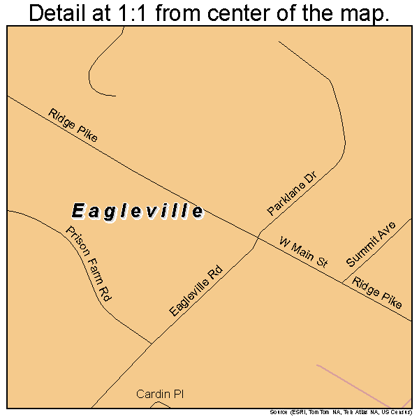 Eagleville, Pennsylvania road map detail