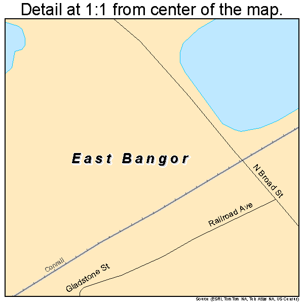 East Bangor, Pennsylvania road map detail