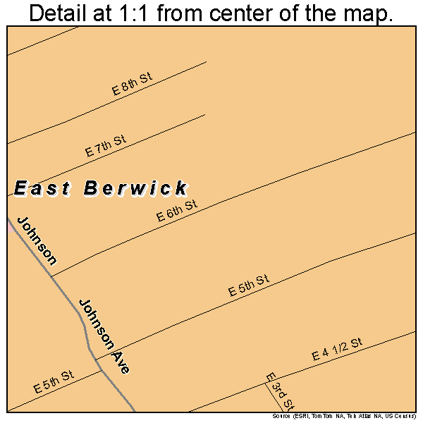 East Berwick, Pennsylvania road map detail