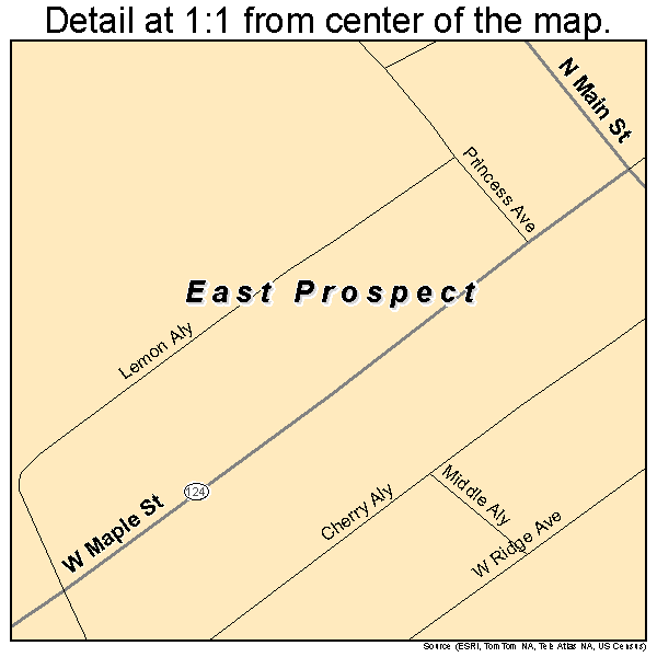 East Prospect, Pennsylvania road map detail