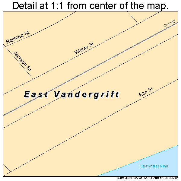 East Vandergrift, Pennsylvania road map detail