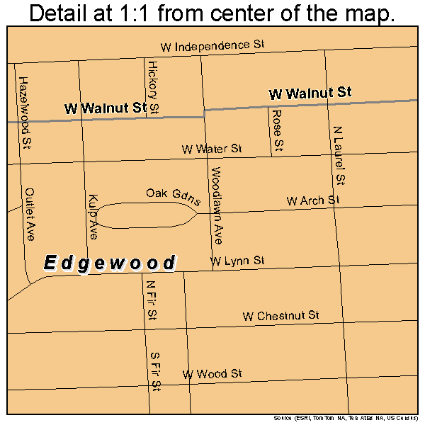 Edgewood, Pennsylvania road map detail