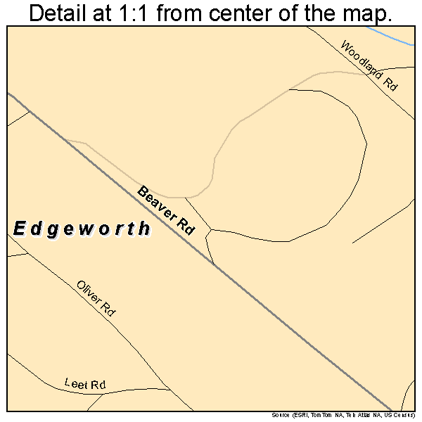 Edgeworth, Pennsylvania road map detail