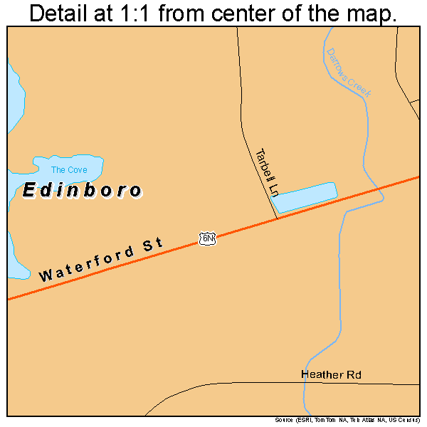 Edinboro, Pennsylvania road map detail