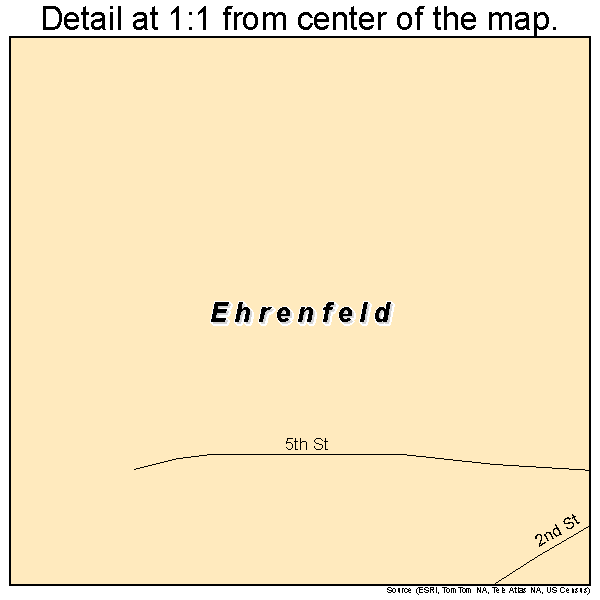 Ehrenfeld, Pennsylvania road map detail