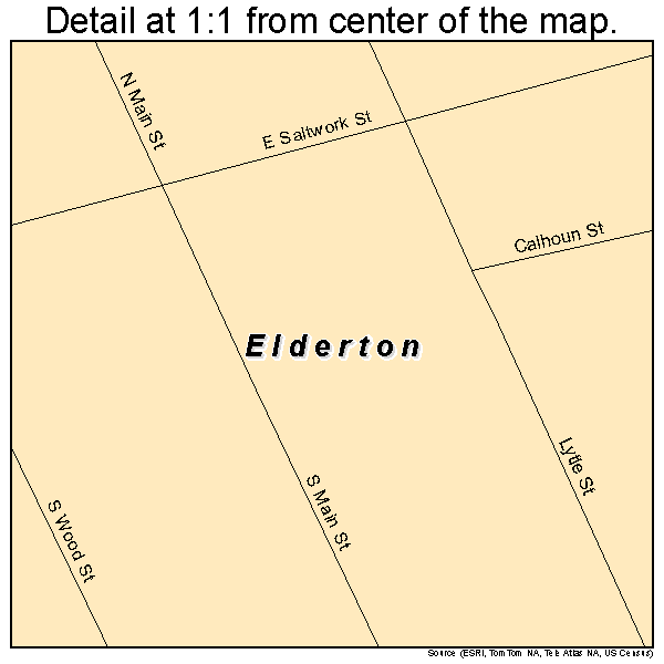 Elderton, Pennsylvania road map detail