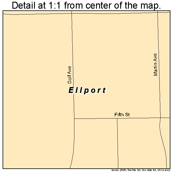 Ellport, Pennsylvania road map detail