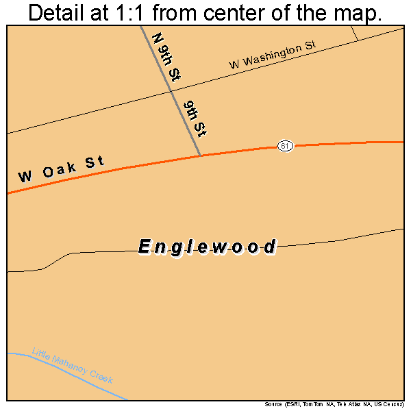 Englewood, Pennsylvania road map detail