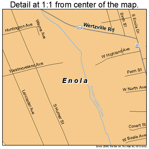 Enola, Pennsylvania road map detail