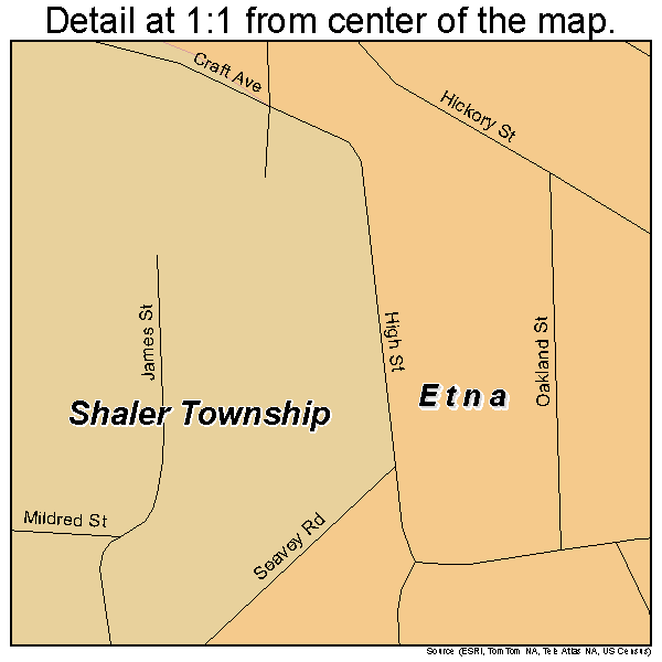 Etna, Pennsylvania road map detail
