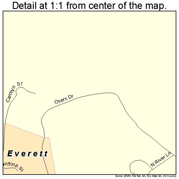 Everett, Pennsylvania road map detail