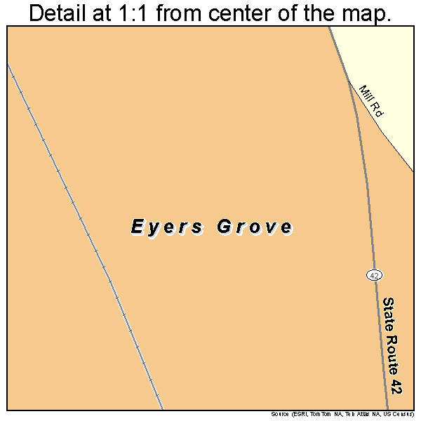 Eyers Grove, Pennsylvania road map detail