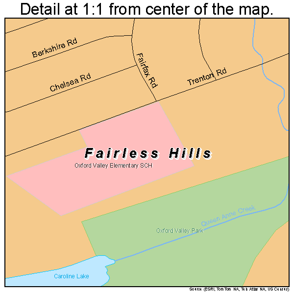 Fairless Hills, Pennsylvania road map detail