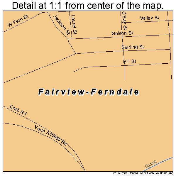 Fairview-Ferndale, Pennsylvania road map detail