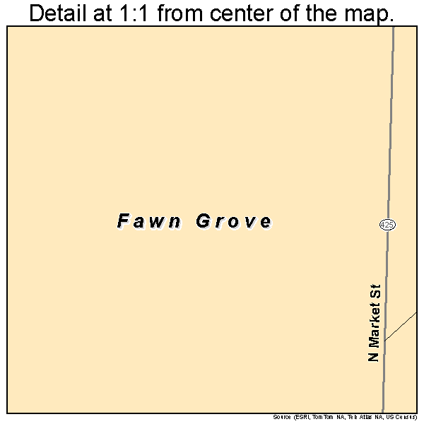 Fawn Grove, Pennsylvania road map detail