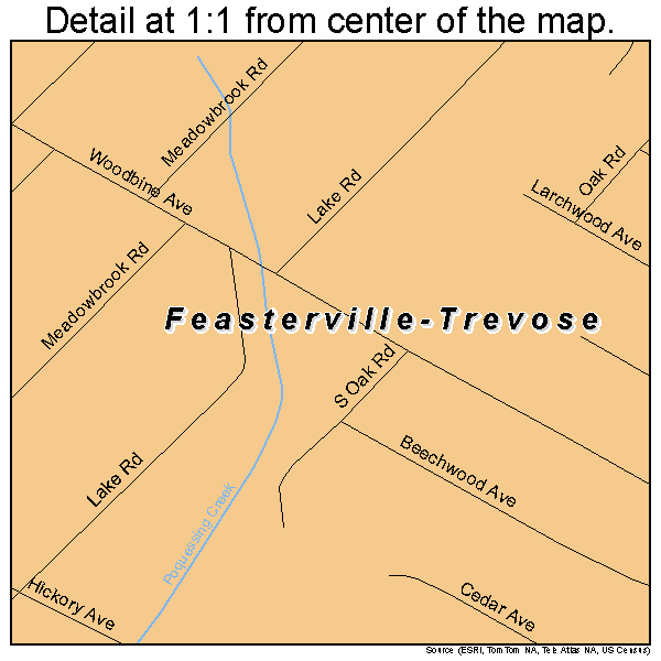 Feasterville-Trevose, Pennsylvania road map detail