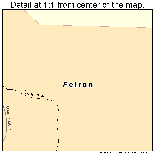 Felton, Pennsylvania road map detail