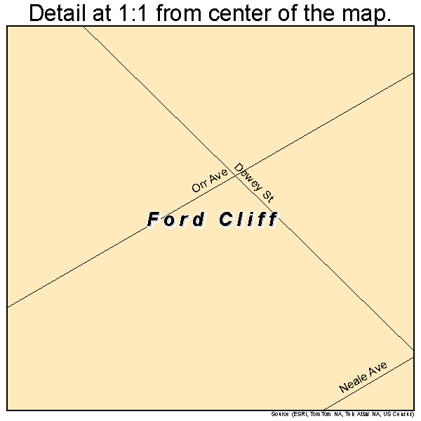 Ford Cliff, Pennsylvania road map detail