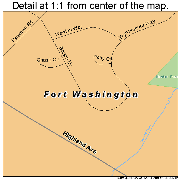 Fort Washington, Pennsylvania road map detail
